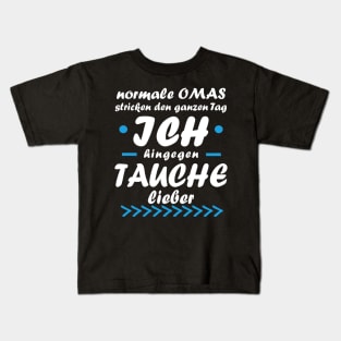 Tauchen Oma Tauchmaske Rente Geschenk Kids T-Shirt